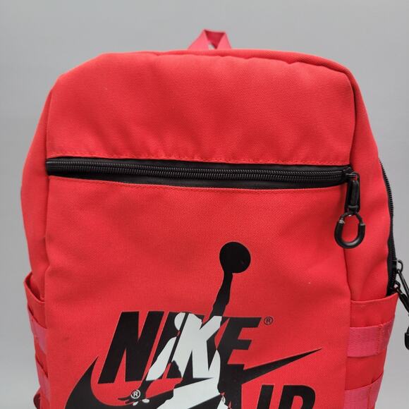 Nike Air Jordan Jumpman Logo Classic Backpack 9A0257-R78 Red Black White - Picture 3 of 16